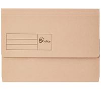 5 Star Document Wallet Half Flap A4 285gsm 32mm Capacity Buff Pack of 50