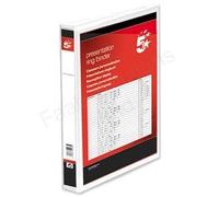 5 Star A4 Folder Ring Binder 4 D-Ring 38mm File (Pack of 10) White Ring Binders Presentation Folders
