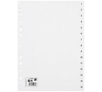 5 Star A4 Polypropylene Numbered File Dividers 1 15 Multipunched Durable Tabs