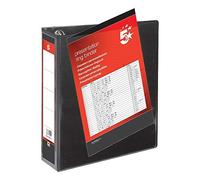 5 Star A4 Ring Binder Presentation Folder 4 D-Ring 65mm Black (Pack of 10)