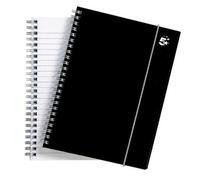 New. 5 Star Notebook Wirebound Polypropylene Elasticated 80gsm A5 Black [Pack 6]