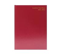 5 Star Academic Diary Week To View A4 Burgundy 2025-2026 KF3A4ABG25