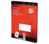 5 Star Addressing Labels Laser 18 per Sheet 63.5x46.6mm White [1800 Labels]