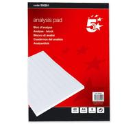 5 Star Analysis Pad Ruled 70gsm 8 Cash Column 80 Leaf A4