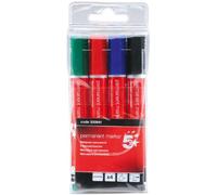5 Star Assorted Permanent Markers (Pack of 4)