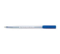 5 Star Office Ball Pen Clear Barrel Medium 1.0mm Tip 0.7mm Line Blue (Pack of 50)