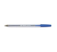5 Star Ball Pen Medium 1mm Tip 0.4mm Line Clear Barrel Blue (Pack of 50) 901791