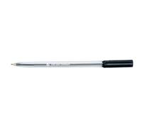5 Star Office Ball Pen Clear Barrel Medium 1mm Tip 0.7mm Line Black (Pack of 20)