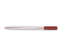 5 Star Ball Pen Medium 1mm Tip 0.7mm Line Clear Barrel Red (Pack of 50) 295209