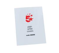5 Star 356505 Office Binding Covers 250gsm Plain A4 Gloss White [Pack 100]