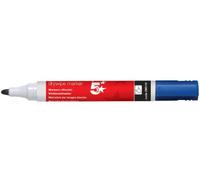 5 Star Blue Dry Wipe Whiteboard Marker Pen - 3mm Bullet Tip (Pack of 12), 296115-12