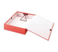 5 Star Box File Lock Spring with Ring Pull and Catch 75mm Spine Foolscap Red [Pack 5]