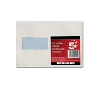 5 Star Office C5 Envelopes Window Pocket Peel Seal 80gsm White (Pk 25)