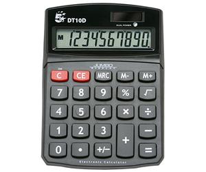 5 Star Calculator Desktop Battery/Solar-power 10 Digit 3 Key Memory Ref DT10D