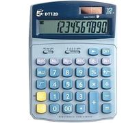 5 Star Calculator Desktop Battery/Solar-power 12 Digit 2 Set Memory Ref DT12D