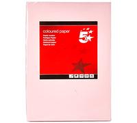 5 Star Coloured Card Multifunctional 160gsm A4 Light Pink [250 Sheets]