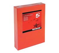 5 Star Coloured Copier Paper Multifunctional Ream-Wrapped 80gsm A4 Deep Red 500 Sheets