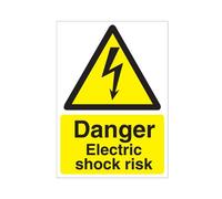 5 Star Danger Electric Shock Risk Sign SAVE Vinyl A5 VW413SAVA5