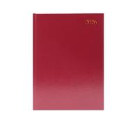 5 Star Desk Diary 2 Day Per Page A4 Burgundy 2026 KFA42BG26