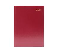 5 Star Desk Diary 2 Day Per Page A5 Burgundy 2026 KFA52BG26