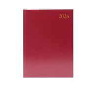 5 Star Desk Diary Day Per Page A4 Burgundy 2026 KFA41BG26