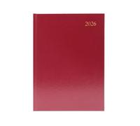 5 Star Desk Diary Day Per Page A5 Burgundy 2026 KFA51BG26
