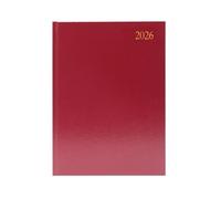 5 Star Desk Diary Week To View A4 Burgundy 2026 KFA43BG26