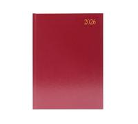 5 Star Desk Diary Week To View A4 Burgundy 2026 KFA43BG26