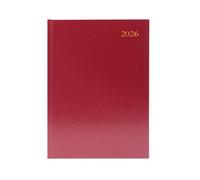 5 Star Desk Diary Week To View A5 Burgundy 2026 KFA53BG26
