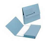 5 Star Document Wallet Half Flap 285gsm Capacity 32mm A4 Blue [Pack of 50]