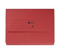 5 Star Document Wallet Half Flap 285gsm Capacity 32mm A4 Red [Pack of 50]