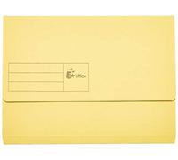 5 Star Document Wallet Half Flap 285gsm Capacity 32mm A4 Yellow (Pack of 50)
