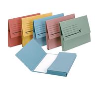 5 Star Document Wallet Half Flap 285gsm 32mm Capacity Foolscap Assorted Pack of 50