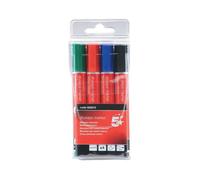 5 Star Drywipe Marker Bullet Tip Xylene/Toluene-free 3mm Line Wallet Assorted (Pack of 4) 555575