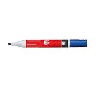 5 Star Drywipe Marker Xylene/Toluene-Free Bullet Tip 3mm Line Blue [Pack 12]