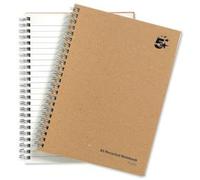 5 Star Notebook Wirebound Hard Cover Recycled 80gsm A5 Manilla [Pack of 5]