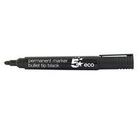 5 Star Eco Permanent Marker Bullet Tip 2-5mm Line Black [Pack 10]