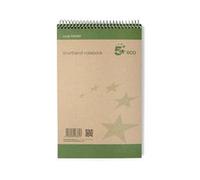 5 Star Spiral Shorthand Notebook Ruled 70gsm 160 Page 127x200mm Green/Buff (Pack of 10) 938287