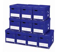 5 Star Elite Superstrong Archive Storage Boxes With Lids Heavy Duty Stackable File Storage Blue Pack Of 10