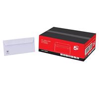 5 Star DL Wallet Envelope Peel and Seal 100gsm 220x110mm White (Pack of 500) 906594