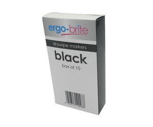 5 Star Ergo-Brite Drywipe Marker Rubber Grip Black (Pack of 10) JN10098