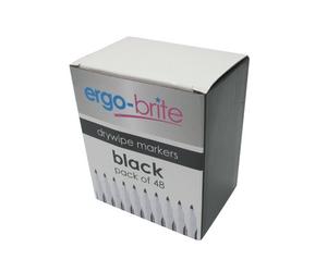 5 Star Ergo-Brite Drywipe Marker Rubber Grip Black (Pack of 48) JN10110