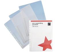 5 Star Expanding Punched Pocket PVC Top Flap 200 Micron A4 Clear [Pack of 10]