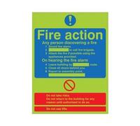 5 Star Fire Action Standard Sign Rigid Plastic 300x250mm VPM433SRP3025
