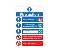 5 Star Fire Action Symbolised Sign SAVE Vinyl A4 VM432SAVA4
