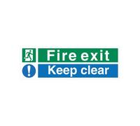 5 Star Fire Exit Keep Clear Sign Rigid Plastic 150x450mm VSP126SRP4515