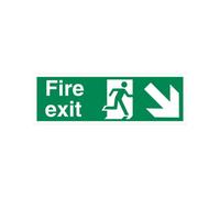 5 Star Fire Exit Run Man Arrow Down R Sign Vinyl 150x450 SP123SAV4515