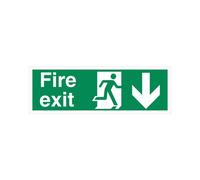 5 Star Fire Exit Run Man Arrow Down Sign Vinyl 150x450 SP124SAV4515