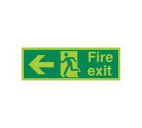 5 Star Fire Exit Run Man Arrow Left Sign Plas 150x450 VPSP120SRP4515