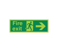 5 Star Fire Exit Run Man Arrow R Sign Plas 150x450 VPSP121SRP4515